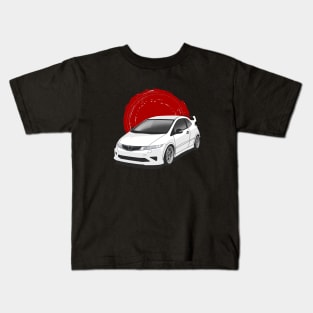 White Honda Civic 5d Kids T-Shirt